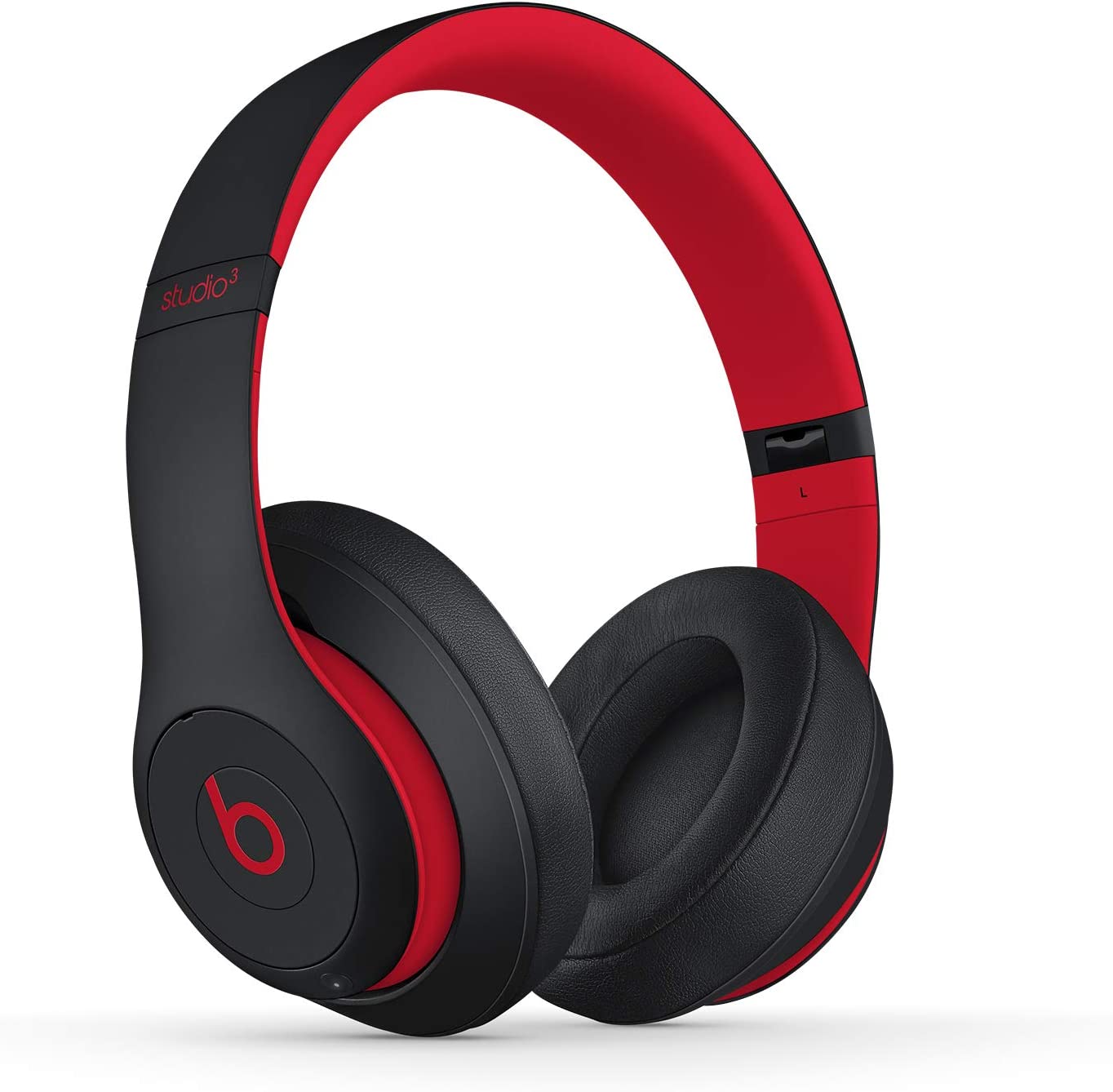 Beats Studio3 kabellose Over-Ear-Kopfhörer mit Geräuschunterdrückung Trotziges Schwarz-Rot (neuestes Modell)